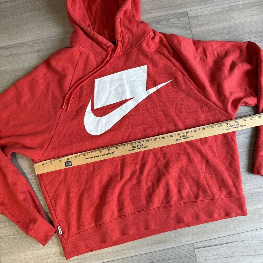 Vintage Y2K Nike Sportswear‎ NSW Block Logo Hoodie  Sweater - Mens Medium Orange